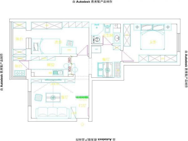 上地东里 78平米田园装修效果图