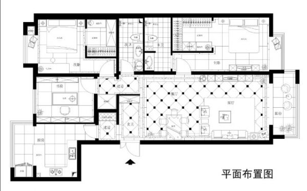 中建府前觀邸-田園風(fēng)格-三居室