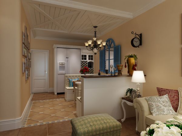 南海家园80平米两居室美式风格案例