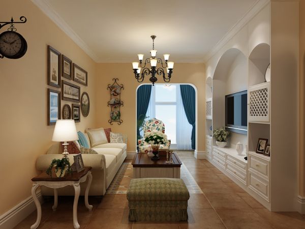 南海家园80平米两居室美式风格案例
