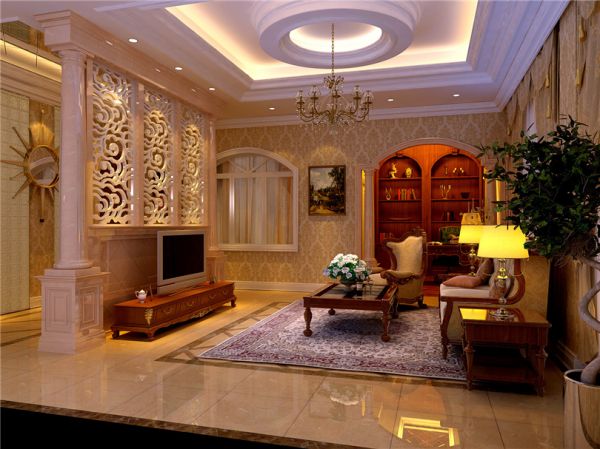 辉煌国际公寓210平欧式风格效果图设计