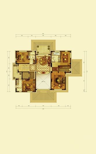 燕西华府五居室590平米美式风格案例