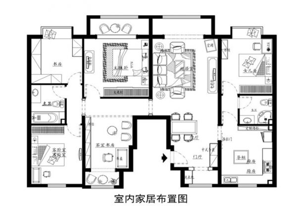 鐵建山語(yǔ)城170平中式風(fēng)格案例賞析