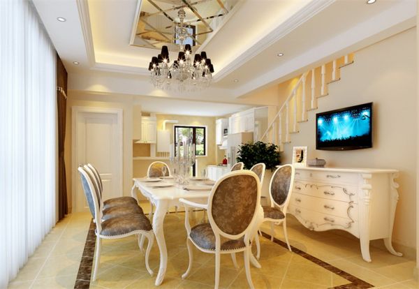 潮白河孔雀城完美家装200平欧式效果图设计