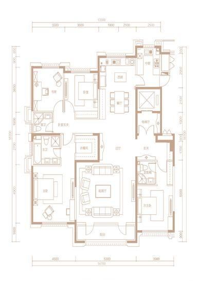 首開瑯樾四居室230平米歐式風(fēng)格案例