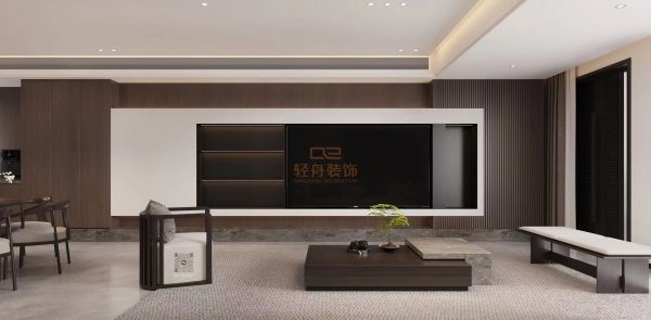 泰安置业国悦山新中式风格装修客厅