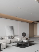 现代简约风格室内设计：白色灰调与木质元素的完美融合
