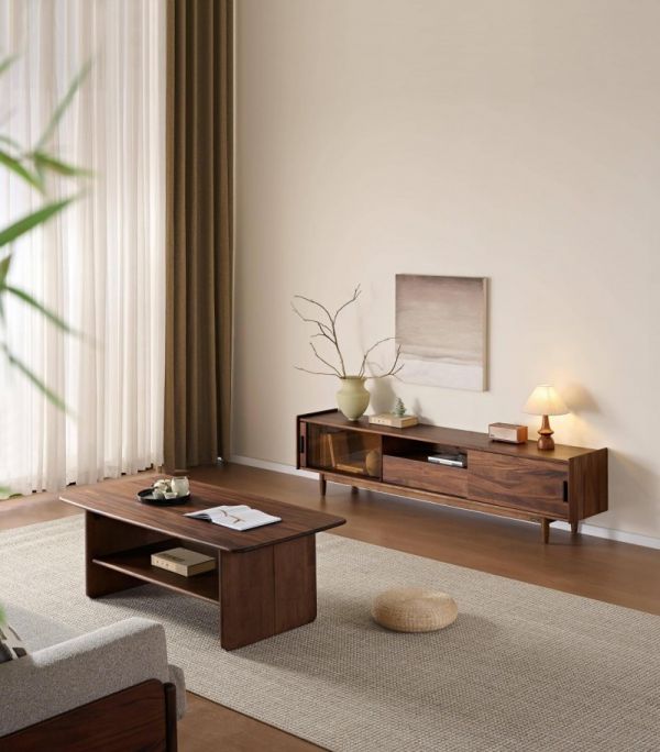 Eastern Style Wood TV Cabinet