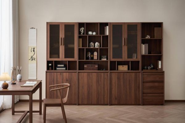 Classic Walnut Wood Bookcase