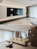 全友家居129㎡简约一体设计，亮丽客餐厅书房！