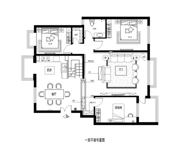 優(yōu)山美地240平西式古典風(fēng)格案例效果圖