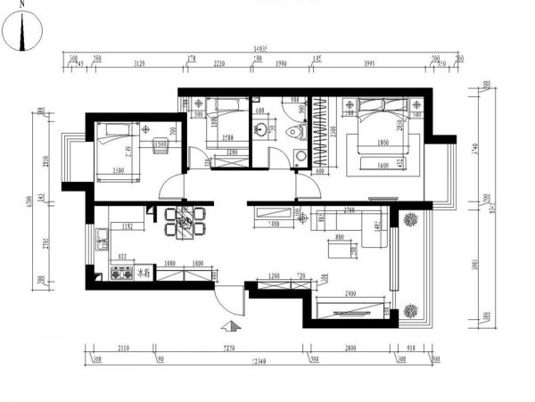 中國鐵建廣場-中海風(fēng)格-三居室