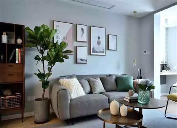 80平的小户型二居室，蓝灰色带来的格调感。