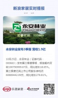 永安林业发布3季报 营收1.9亿