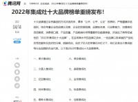 品質(zhì)擔(dān)當 斬獲榮耀!標率集成灶榮獲2022年集成灶十大品牌