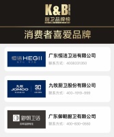 恒潔 九牧 御朝衛(wèi)浴榮獲2022廚衛(wèi)品牌榜“消費(fèi)者喜愛品牌”