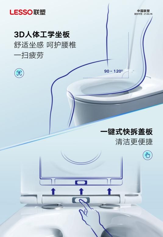 联塑超漩虹吸式连体坐便器，至净生活由此开启