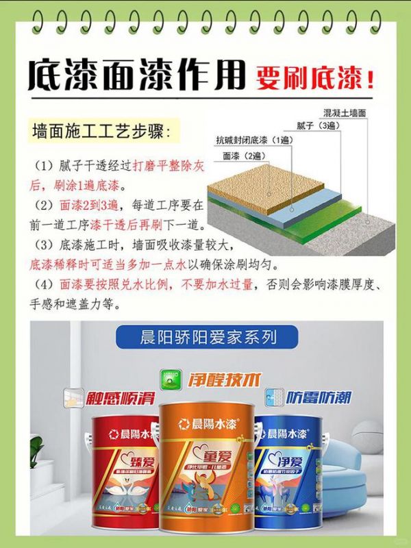 晨阳水漆春季家装指南：环保涂料选购+底漆施工要点