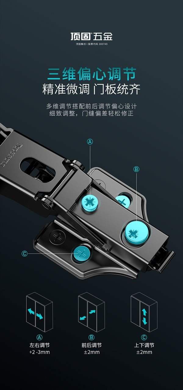 Top Solid 125° Self-Lifting Hydraulic Hinge