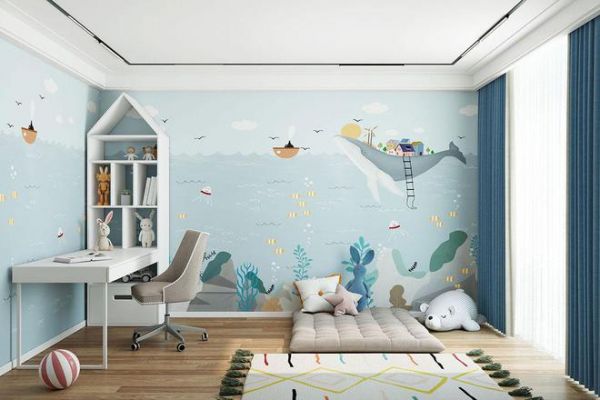 Child-friendly room with eco-friendly wall coverings