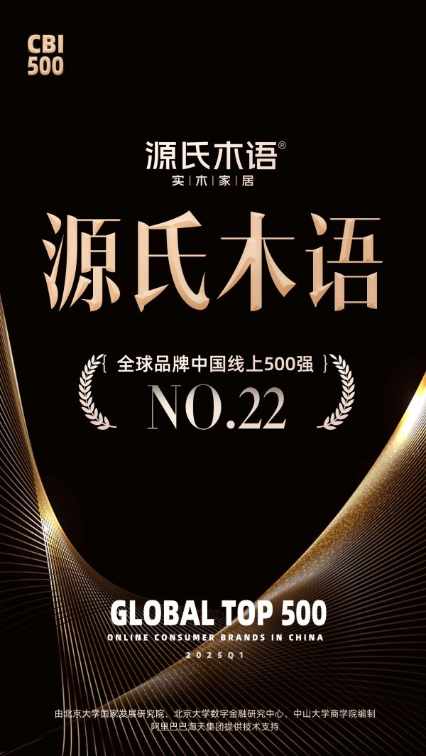 中國線上消費(fèi)品牌指數(shù)發(fā)布，源氏木語榮登第22位