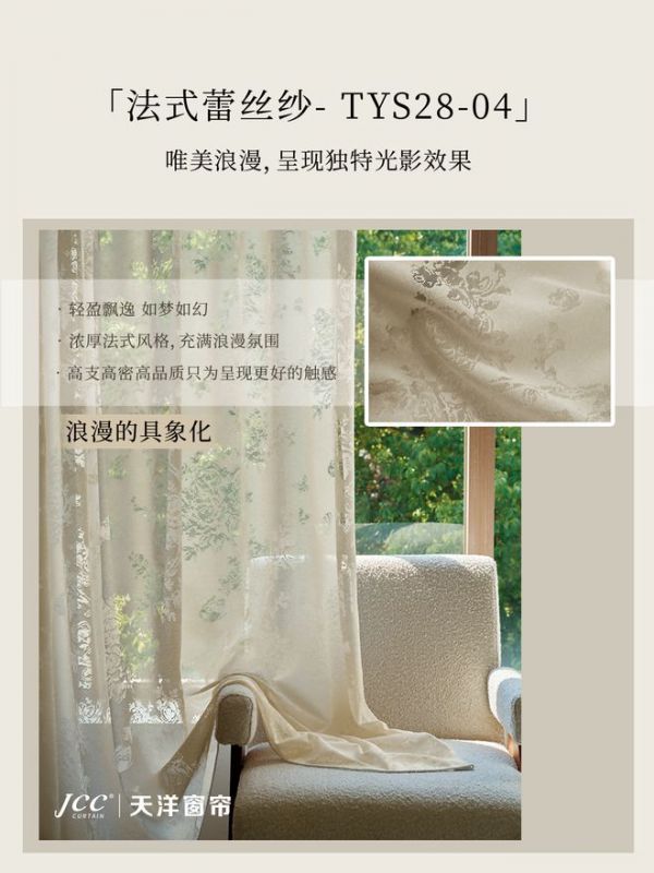 Tiana French Lace curtain close-up