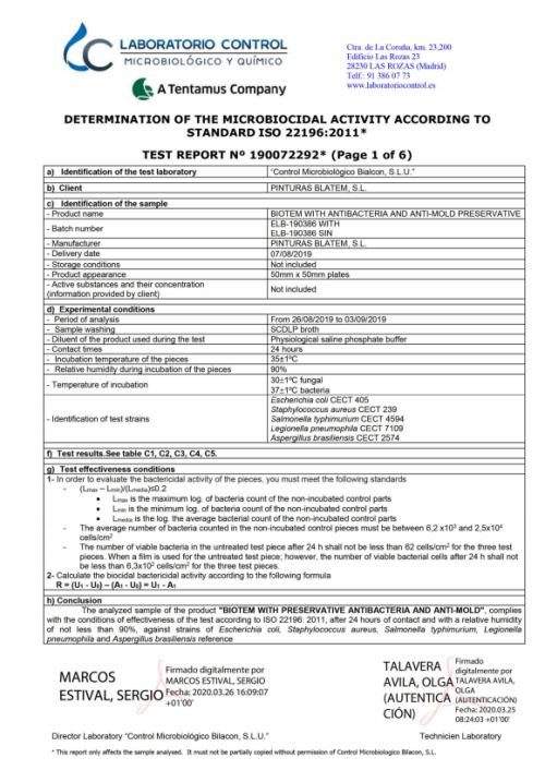 BLATEM Biotem Baby Paint Certification