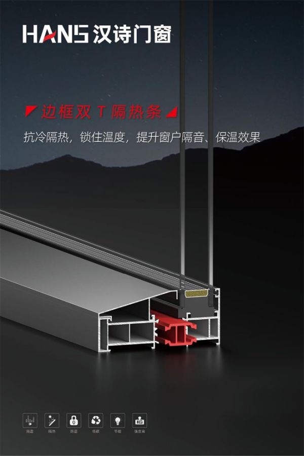 汉诗门窗116断桥平开系统窗隔热隔音性能图片