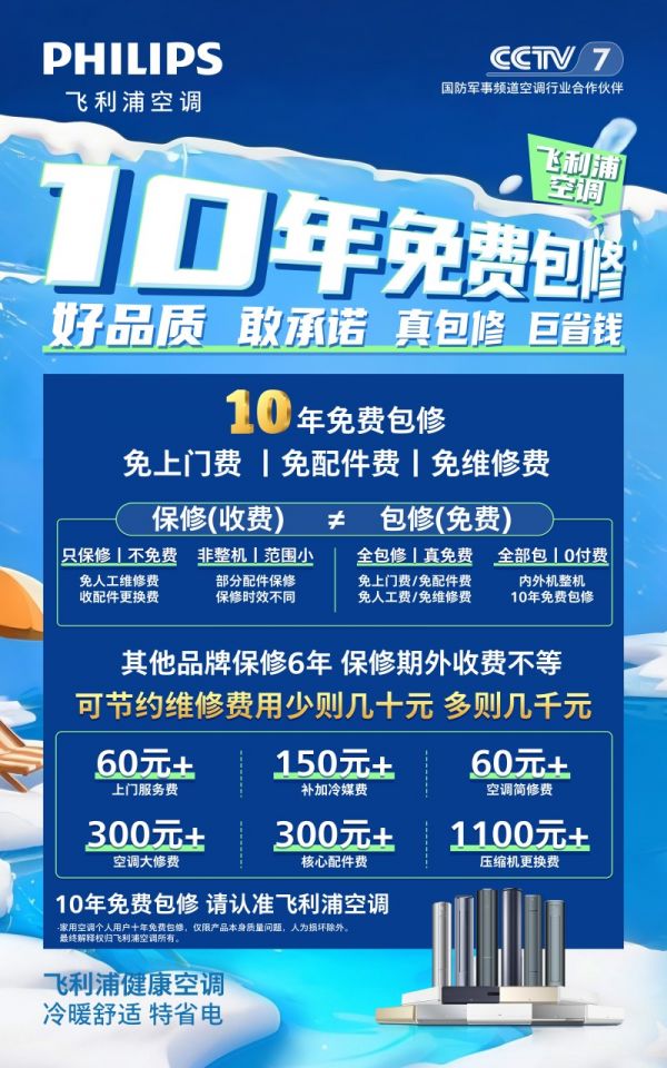 飞利浦空调“冰力全开”活动服务承诺图片