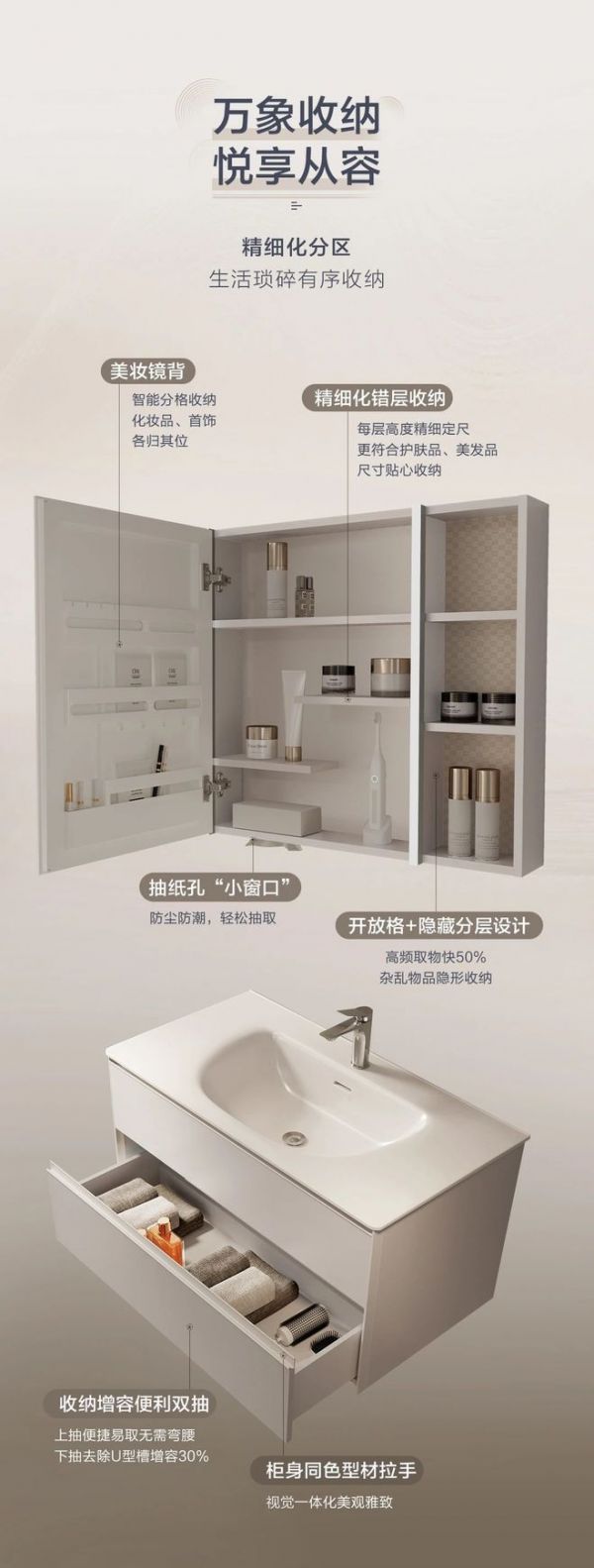 Hengjie Yufeng BC6550S Eco Bathroom Cabinet Aesthetics