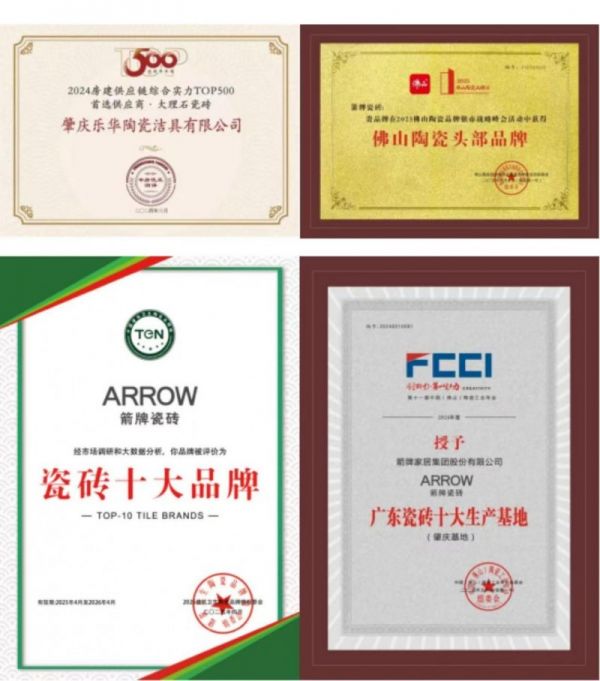 箭牌瓷砖获奖展示