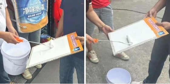 德高净味水漆试刷现场1