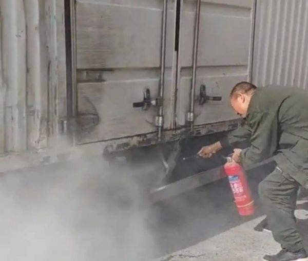 Veteran Painting owner extinguishing a fire