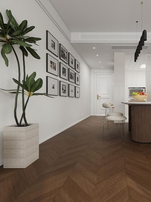 French Style Dining Area with Wood Grain Tiles