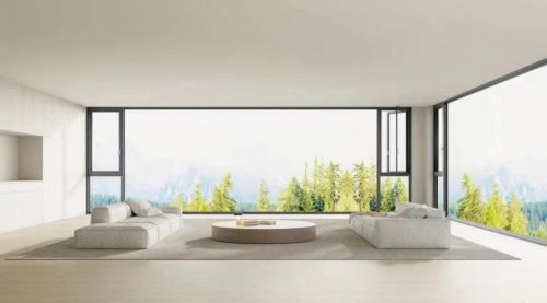 Large Glass Panoramic Curtain Wall Window Example