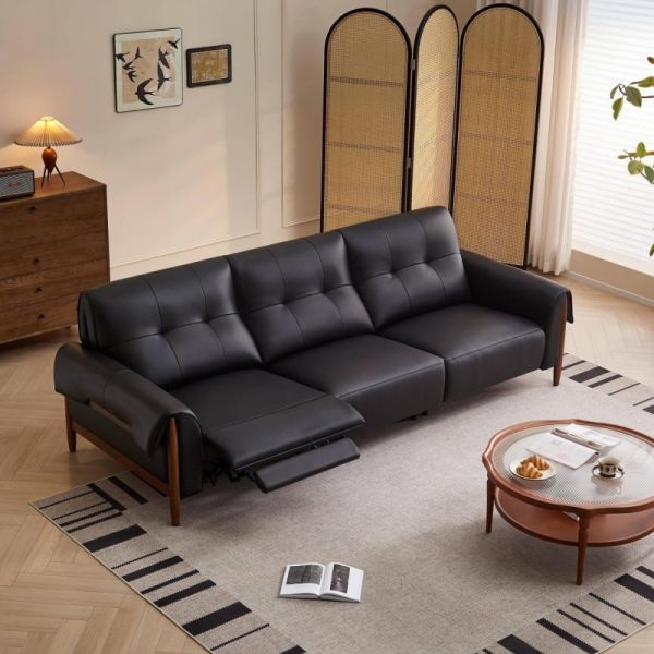 Retro Top-Grain Leather Sofa