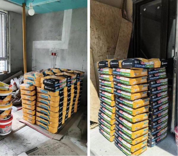 德高瓷砖胶搅拌使用场景图片