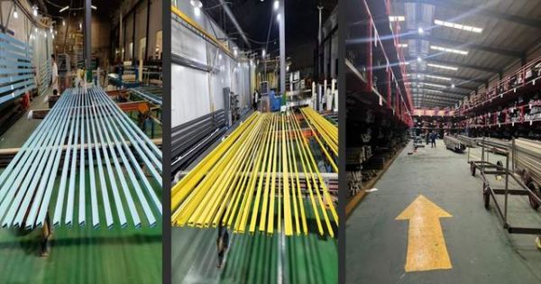 极窄铝型材、工厂仓库存一角