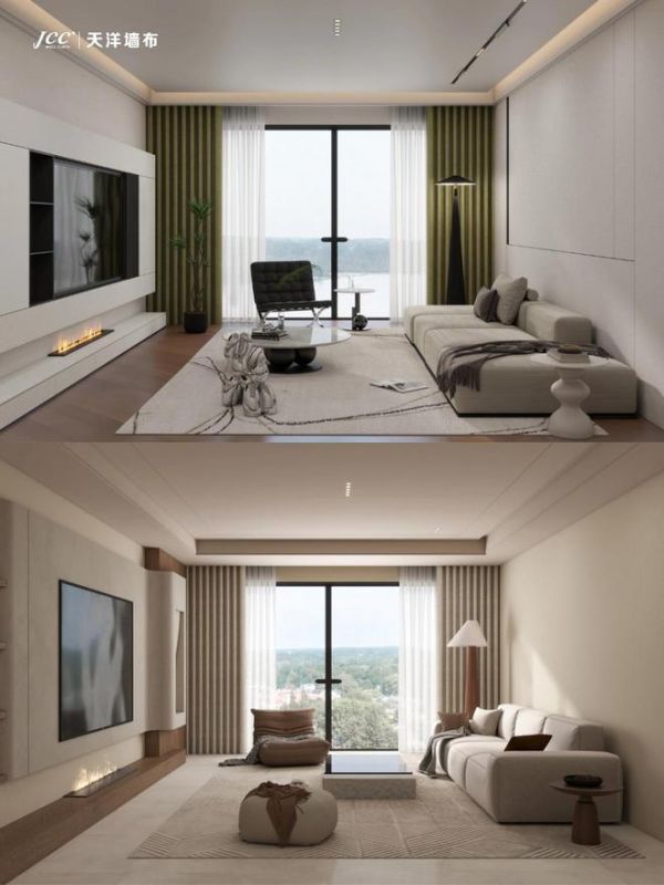 现代侘寂风墙布图片