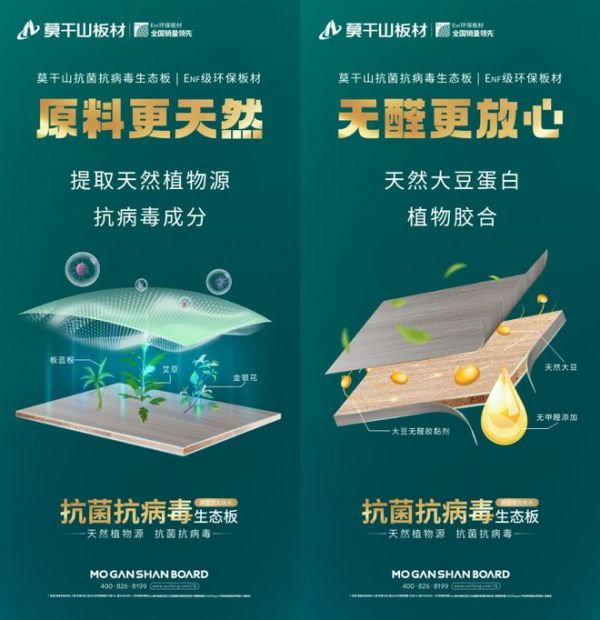 领跑!莫干山植物源抗菌抗病毒板全国销量第一!