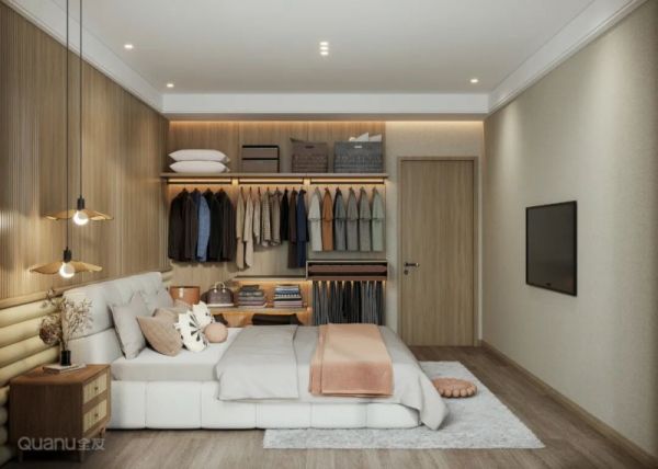 墙壁铺贴棉麻墙纸设计