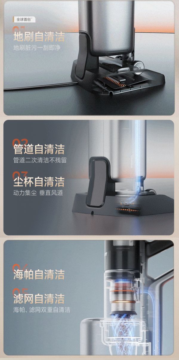 Yowang Shidaojun Vacuum Cleaner Self-Cleaning Details