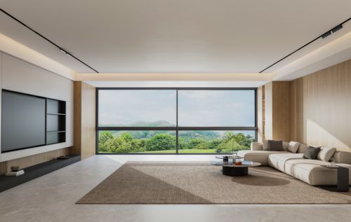 新标门窗大玻璃全景幕墙窗设计图