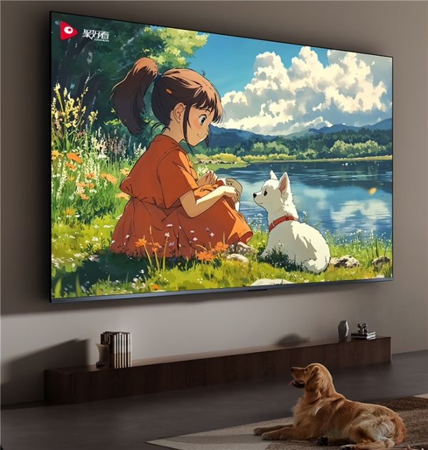 100-inch TV in a small living room