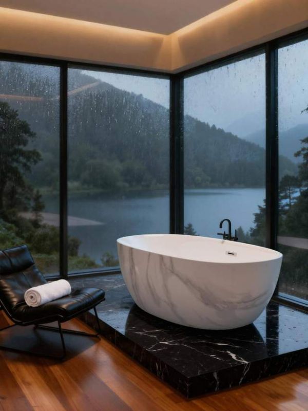 纯亚克力大理石纹浴缸产品展示