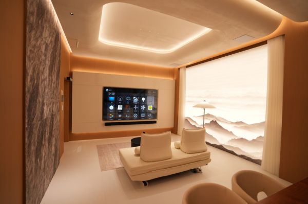 Control4与易来共建的“声光电体验厅”展示图