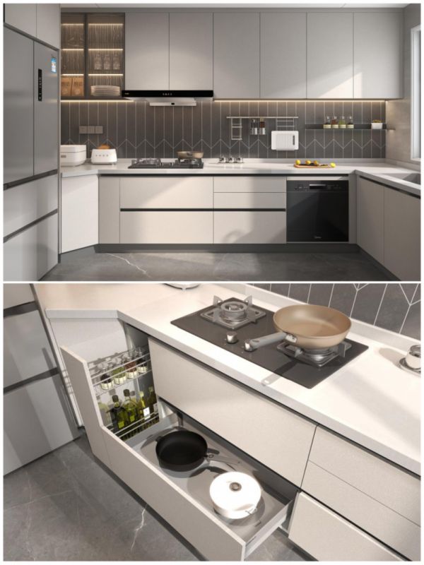 高柜内嵌旋转调料架