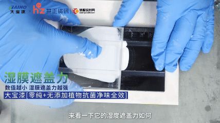 大宝漆「零纯⁺无添加植物抗菌净味墙面漆」遮盖力测试