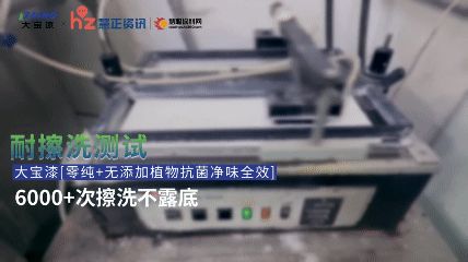 大宝漆「零纯⁺无添加植物抗菌净味墙面漆」耐擦洗测试