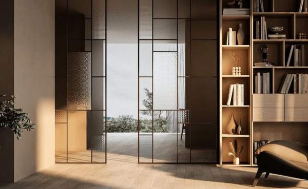 Grille Panoramic Door in a Modern Setting